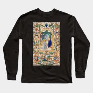 Virgin Mary Annunciation and Nativity Christmas Scene Long Sleeve T-Shirt